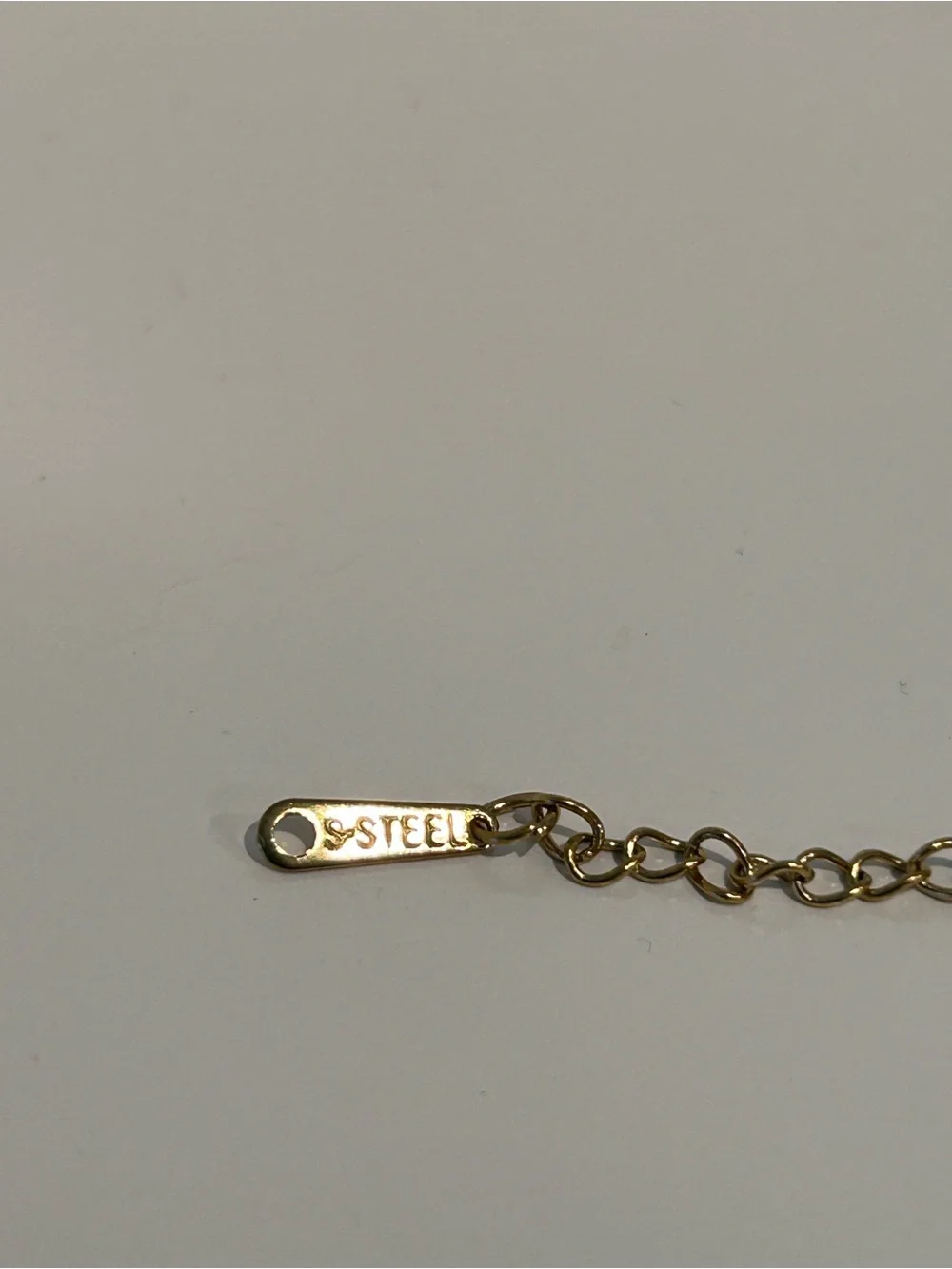 Gold Chain Necklace with Light Blue Bead Trio Pendant